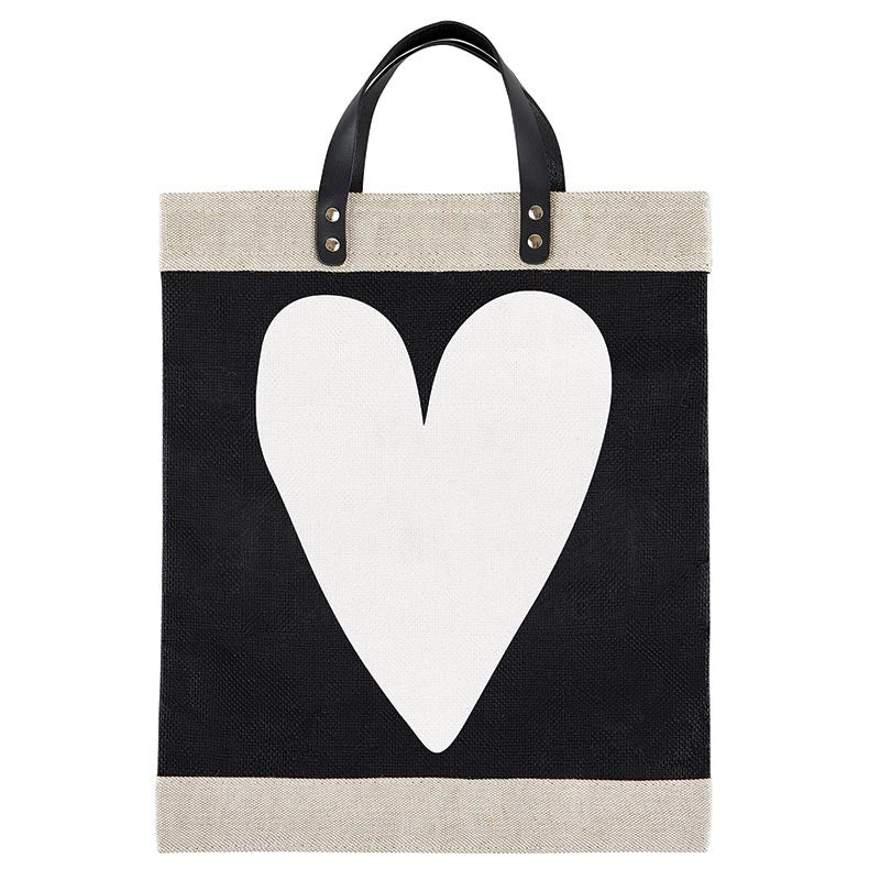 Market Tote Bag - White Heart