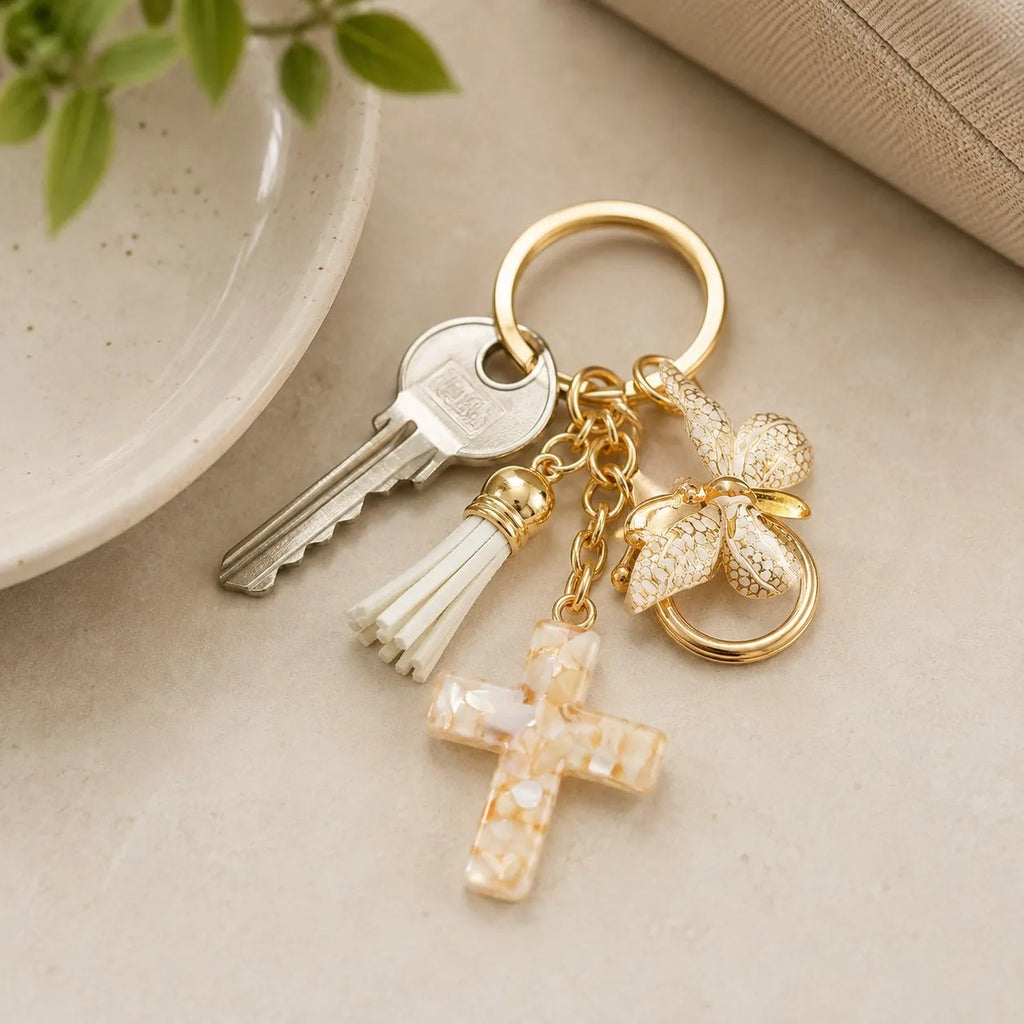 Butterfly Cross Keychain